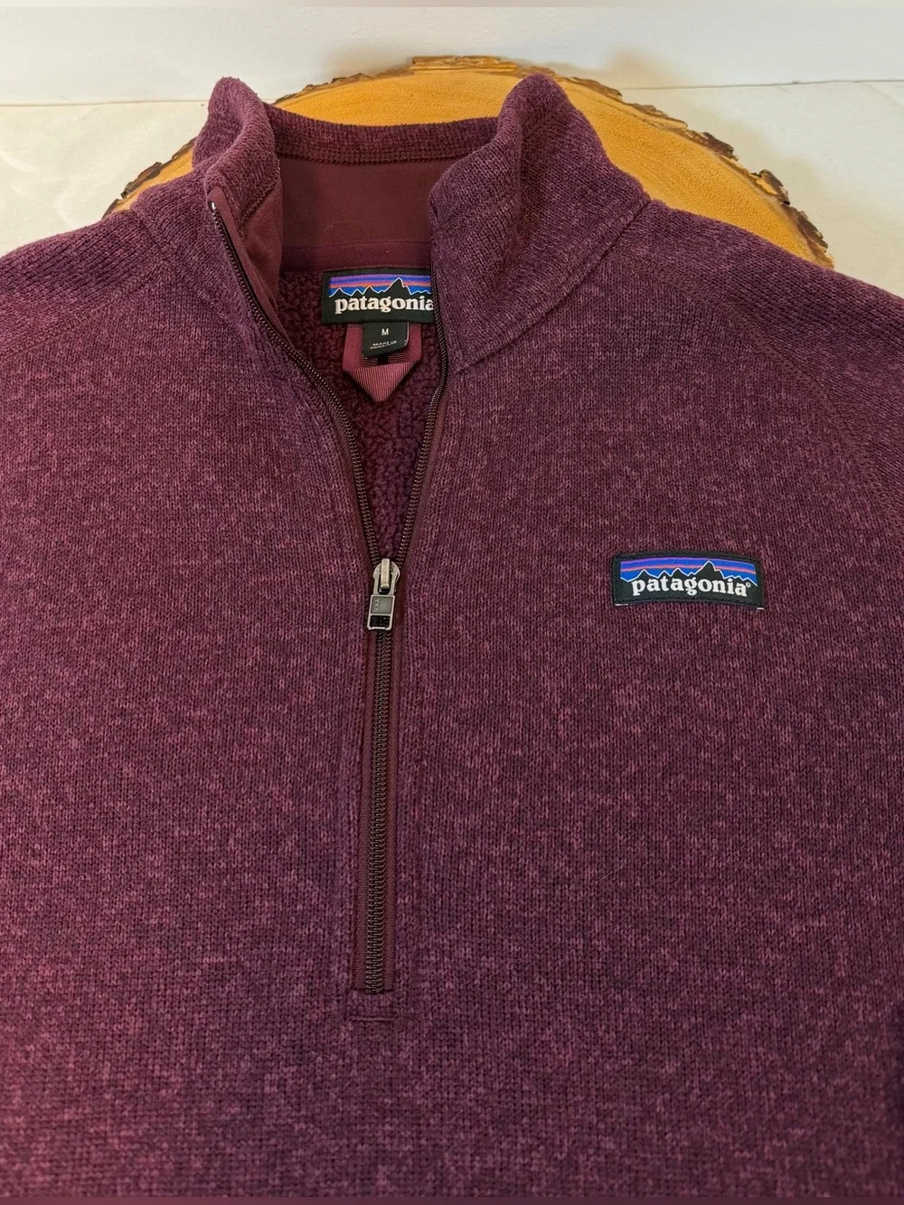 Patagonia‎ Better Sweater 1/4 Zip Burgundy Space dye Fleece Women’s Size Medium
